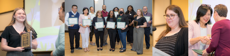 Collage of various pictures from the 2025 Academic Advisor Awards Ceremony.