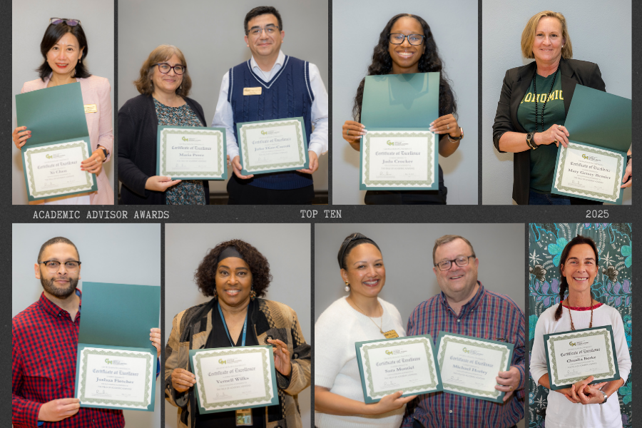 Collage of pictures of each of the 2025 Top 10 winners holding their certificates.